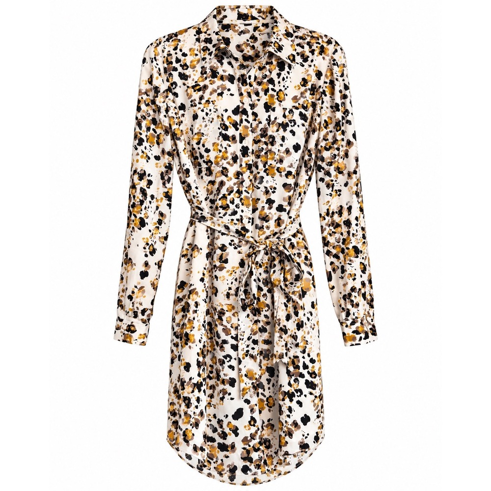 The Limited NWT Leopard Shirt Dress 12P Belted Workwear Petite MSRP $99